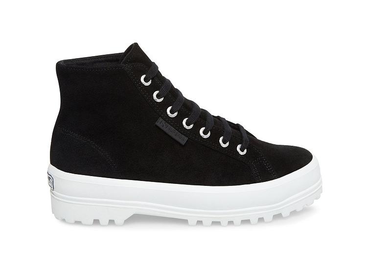 Superga 2341 Suew Black White - Womens Superga High top Shoes